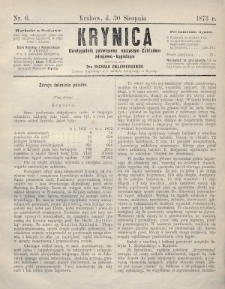 Krynica : dwutygodnik poświęcony ojczystym zakładom zdrojowo-kąpielowym. 1873, nr 6