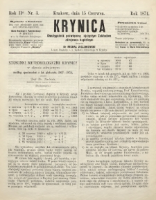 Krynica : dwutygodnik poświęcony ojczystym zakładom zdrojowo-kąpielowym. 1874, nr 3