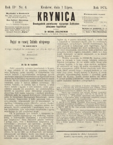 Krynica : dwutygodnik poświęcony ojczystym zakładom zdrojowo-kąpielowym. 1874, nr 4