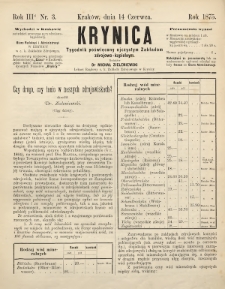 Krynica : tygodnik poświęcony ojczystym zakładom zdrojowo-kąpielowym. 1875, nr 3