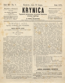 Krynica : tygodnik poświęcony ojczystym zakładom zdrojowo-kąpielowym. 1875, nr 8