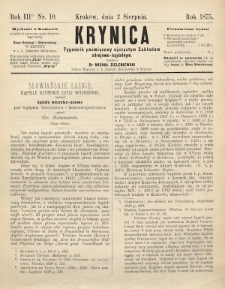 Krynica : tygodnik poświęcony ojczystym zakładom zdrojowo-kąpielowym. 1875, nr 10