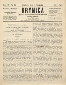 Krynica : tygodnik poświęcony ojczystym zakładom zdrojowo-kąpielowym. 1875, nr 11