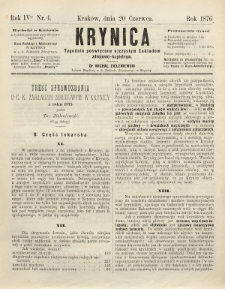 Krynica : tygodnik poświęcony ojczystym zakładom zdrojowo-kąpielowym. 1876, nr 4