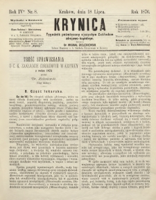Krynica : tygodnik poświęcony ojczystym zakładom zdrojowo-kąpielowym. 1876, nr 8