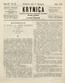 Krynica : tygodnik poświęcony ojczystym zakładom zdrojowo-kąpielowym. 1876, nr 11