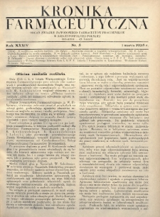 Kronika Farmaceutyczna : organ Związku Zawodowego Farmaceutów-Pracowników w Rzeczypospolitej Polskiej. 1935, nr 5