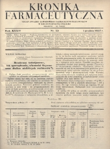 Kronika Farmaceutyczna : organ Związku Zawodowego Farmaceutów-Pracowników w Rzeczypospolitej Polskiej. 1935, nr 23