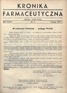 Kronika Farmaceutyczna : organ Związku Zawodowego Farmaceutów-Pracowników w Rzeczypospolitej Polskiej. 1937, nr 3