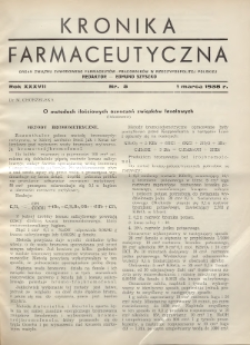 Kronika Farmaceutyczna : organ Związku Zawodowego Farmaceutów-Pracowników w Rzeczypospolitej Polskiej. 1938, nr 5