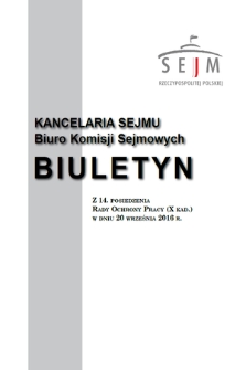 Biuletyn z 14 Posiedzenia Rady Ochrony Pracy [...]. Kadencja 10, 2015/2019