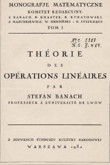 Théorie des opérations linéaires