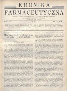 Kronika Farmaceutyczna : organ Związku Zawodowego Farmaceutów-Pracowników w Rzeczypospolitej Polskiej. 1932, nr 3