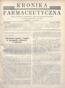 Kronika Farmaceutyczna : organ Związku Zawodowego Farmaceutów-Pracowników w Rzeczypospolitej Polskiej. 1932, nr 6