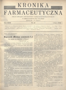 Kronika Farmaceutyczna : organ Związku Zawodowego Farmaceutów-Pracowników w Rzeczypospolitej Polskiej. 1932, nr 13