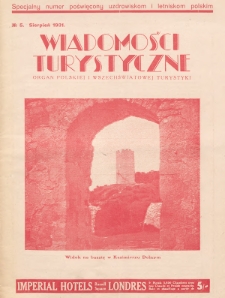 Wiadomości Turystyczne : organ polskiej i wszechświatowej turystyki. R. [1], 1931, nr 5