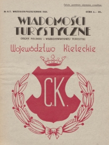 Wiadomości Turystyczne : organ polskiej i wszechświatowej turystyki. R. [1], 1931, nr 6-7