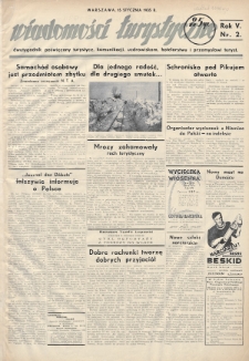 Wiadomości Turystyczne : dwutygodnik poświęcony turystyce, komunikacji, uzdrowiskom, hotelarstwu i przemysłowi turyst. R. 5, 1935, nr 2