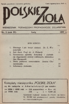 Polskie Zioła : miesięcznik poświęcony propagandzie zielarstwa. 1937, nr 2