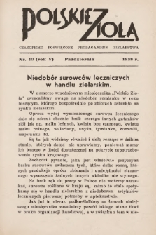 Polskie Zioła : czasopismo poświęcone propagandzie zielarstwa. 1938, nr 10