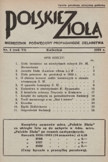 Polskie Zioła : czasopismo poświęcone propagandzie zielarstwa. 1939, nr 4