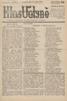 Hlas Volyně : týdeník, věnovaný českým zájmům v Polsku. 1936, č. 2