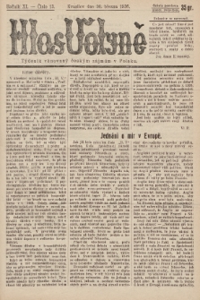 Hlas Volyně : týdeník, věnovaný českým zájmům v Polsku. 1936, č. 13