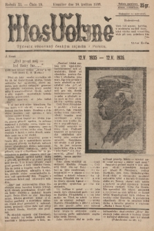 Hlas Volyně : týdeník, věnovaný českým zájmům v Polsku. 1936, č. 19