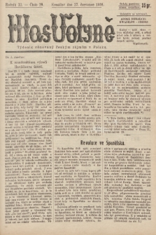 Hlas Volyně : týdeník, věnovaný českým zájmům v Polsku. 1936, č. 28