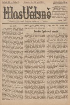 Hlas Volyně : týdeník, věnovaný českým zájmům v Polsku. 1936, č. 37