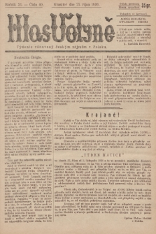 Hlas Volyně : týdeník, věnovaný českým zájmům v Polsku. 1936, č. 40