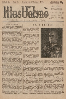 Hlas Volyně : týdeník, věnovaný českým zájmům v Polsku. 1936, č. 43