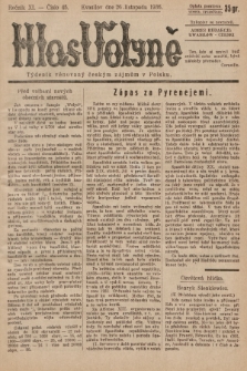 Hlas Volyně : týdeník, věnovaný českým zájmům v Polsku. 1936, č. 45