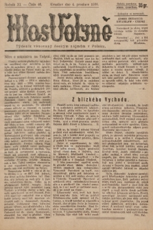 Hlas Volyně : týdeník, věnovaný českým zájmům v Polsku. 1936, č. 46