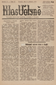 Hlas Volyně : týdeník, věnovaný českým zájmům v Polsku. 1936, č. 47