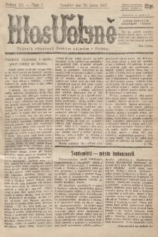 Hlas Volyně : týdeník, věnovaný českým zájmům v Polsku. 1937, č. 7