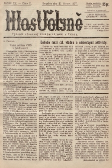 Hlas Volyně : týdeník, věnovaný českým zájmům v Polsku. 1937, č. 11