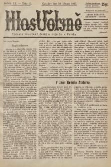 Hlas Volyně : týdeník, věnovaný českým zájmům v Polsku. 1937, č. 12