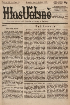 Hlas Volyně : týdeník, věnovaný českým zájmům v Polsku. 1937, č. 17