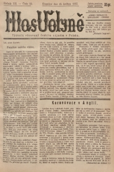 Hlas Volyně : týdeník, věnovaný českým zájmům v Polsku. 1937, č. 19