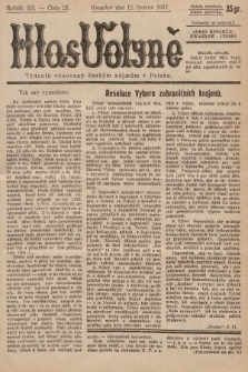 Hlas Volyně : týdeník, věnovaný českým zájmům v Polsku. 1937, č. 23