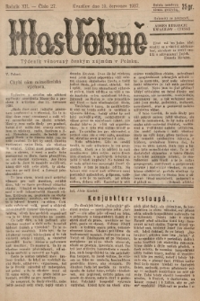 Hlas Volyně : týdeník, věnovaný českým zájmům v Polsku. 1937, č. 27