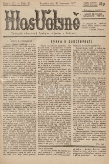 Hlas Volyně : týdeník, věnovaný českým zájmům v Polsku. 1937, č. 30