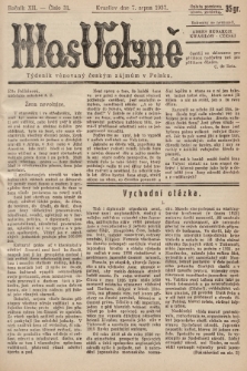 Hlas Volyně : týdeník, věnovaný českým zájmům v Polsku. 1937, č. 31