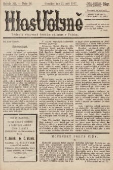 Hlas Volyně : týdeník, věnovaný českým zájmům v Polsku. 1937, č. 36