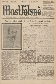 Hlas Volyně : týdeník, věnovaný českým zájmům v Polsku. 1937, č. 37