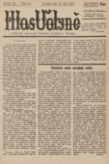 Hlas Volyně : týdeník, věnovaný českým zájmům v Polsku. 1937, č. 42