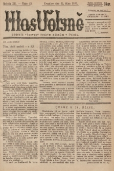 Hlas Volyně : týdeník, věnovaný českým zájmům v Polsku. 1937, č. 43