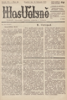 Hlas Volyně : týdeník, věnovaný českým zájmům v Polsku. 1937, č. 45