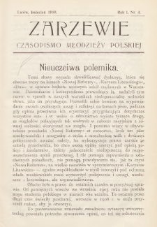 Zarzewie : czasopismo młodzieży polskiej. R. 1, 1910, nr 4